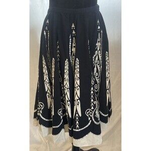 Full swing Midi cotton skirt boho cottagecore sequin Black and white Fairy Sz 4